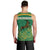 South Africa Springboks Men Tank Top with Tribal Antelope Design and Floral Accents