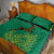 South Africa Springboks Quilt Bed Set with Tribal Antelope Design and Floral Accents