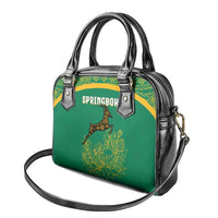 South Africa Springboks Shoulder Handbag with Tribal Antelope Design and Floral Accents