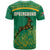 South Africa Springboks T Shirt with Tribal Antelope Design and Floral Accents