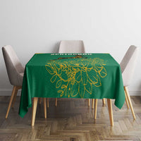 South Africa Springboks Tablecloth with Tribal Antelope Design and Floral Accents