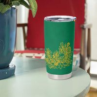 South Africa Springboks Tumbler Cup with Tribal Antelope Design and Floral Accents
