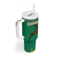 South Africa Springboks Tumbler With Handle with Tribal Antelope Design and Floral Accents