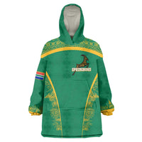South Africa Springboks Wearable Blanket Hoodie with Tribal Antelope Design and Floral Accents