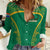 South Africa Springboks Women Casual Shirt with Tribal Antelope Design and Floral Accents