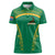South Africa Springboks Women Polo Shirt with Tribal Antelope Design and Floral Accents