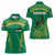 South Africa Springboks Women Polo Shirt with Tribal Antelope Design and Floral Accents