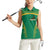 South Africa Springboks Women Sleeveless Polo Shirt with Tribal Antelope Design and Floral Accents