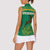 South Africa Springboks Women Sleeveless Polo Shirt with Tribal Antelope Design and Floral Accents