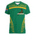 South Africa Springboks Women V-Neck T-Shirt with Tribal Antelope Design and Floral Accents
