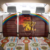 African Sunset Heritage Back Car Seat Cover Tribal Pattern with Continent Silhouette, Rainbow Arc & Safari Scene
