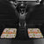 African Sunset Heritage Car Mats Tribal Pattern with Continent Silhouette, Rainbow Arc & Safari Scene