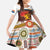 African Sunset Heritage Family Matching Summer Maxi Dress and Hawaiian Shirt Tribal Pattern with Continent Silhouette, Rainbow Arc & Safari Scene