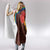 African Sunset Heritage Hooded Blanket Tribal Pattern with Continent Silhouette, Rainbow Arc & Safari Scene