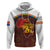 African Sunset Heritage Hoodie Tribal Pattern with Continent Silhouette, Rainbow Arc & Safari Scene
