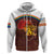 African Sunset Heritage Hoodie Tribal Pattern with Continent Silhouette, Rainbow Arc & Safari Scene