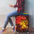 African Sunset Heritage Luggage Cover Tribal Pattern with Continent Silhouette, Rainbow Arc & Safari Scene