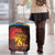 African Sunset Heritage Luggage Cover Tribal Pattern with Continent Silhouette, Rainbow Arc & Safari Scene