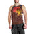 African Sunset Heritage Men Tank Top Tribal Pattern with Continent Silhouette, Rainbow Arc & Safari Scene