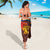 African Sunset Heritage Sarong Tribal Pattern with Continent Silhouette, Rainbow Arc & Safari Scene