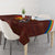 African Sunset Heritage Tablecloth Tribal Pattern with Continent Silhouette, Rainbow Arc & Safari Scene