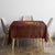 African Sunset Heritage Tablecloth Tribal Pattern with Continent Silhouette, Rainbow Arc & Safari Scene