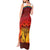 African Sunset Heritage Tank Maxi Dress Tribal Pattern with Continent Silhouette, Rainbow Arc & Safari Scene