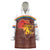 African Sunset Heritage Wearable Blanket Hoodie Tribal Pattern with Continent Silhouette, Rainbow Arc & Safari Scene