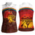 African Sunset Heritage Women Sleeveless Polo Shirt Tribal Pattern with Continent Silhouette, Rainbow Arc & Safari Scene