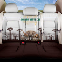 South Africa Wildlife Pride Back Car Seat Cover Big Five with National Flag and Protea Floral Accent