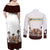 South Africa Wildlife Pride Couples Matching Off Shoulder Maxi Dress and Long Sleeve Button Shirt Big Five with National Flag and Protea Floral Accent