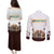 South Africa Wildlife Pride Couples Matching Puletasi and Long Sleeve Button Shirt Big Five with National Flag and Protea Floral Accent