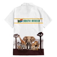 South Africa Wildlife Pride Family Matching Mermaid Dress and Hawaiian Shirt Big Five with National Flag and Protea Floral Accent