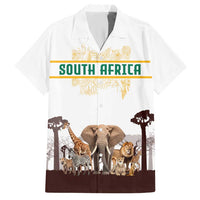 South Africa Wildlife Pride Hawaiian Shirt Big Five with National Flag and Protea Floral Accent
