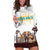 South Africa Wildlife Pride Hoodie Dress Big Five with National Flag and Protea Floral Accent