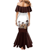 South Africa Wildlife Pride Mermaid Dress Big Five with National Flag and Protea Floral Accent