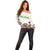 South Africa Wildlife Pride Off Shoulder Sweater Big Five with National Flag and Protea Floral Accent