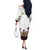 South Africa Wildlife Pride Off The Shoulder Long Sleeve Dress Big Five with National Flag and Protea Floral Accent