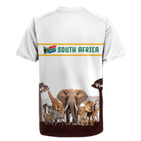South Africa Wildlife Pride Rugby Jersey Big Five with National Flag and Protea Floral Accent