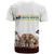 South Africa Wildlife Pride T Shirt Big Five with National Flag and Protea Floral Accent