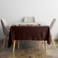 South Africa Wildlife Pride Tablecloth Big Five with National Flag and Protea Floral Accent