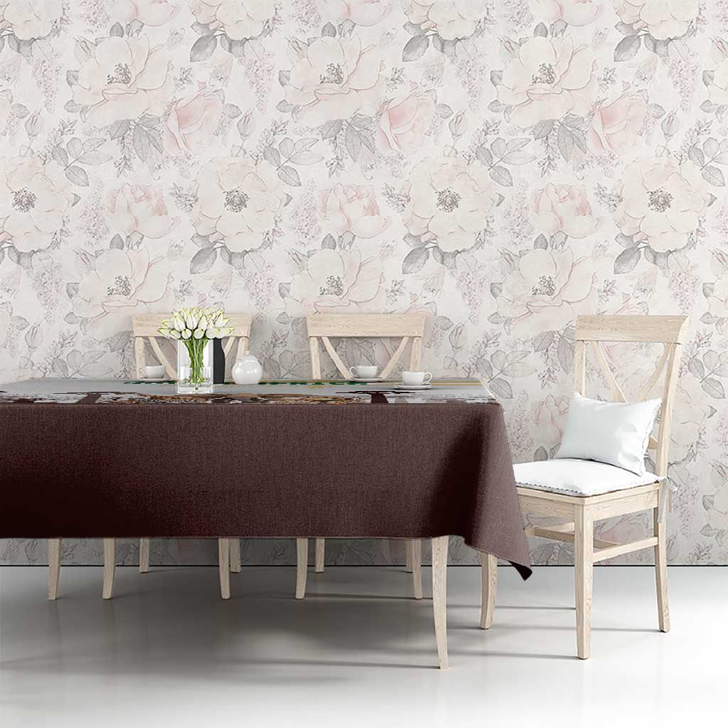 South Africa Wildlife Pride Tablecloth Big Five with National Flag and Protea Floral Accent