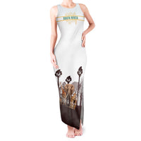 South Africa Wildlife Pride Tank Maxi Dress Big Five with National Flag and Protea Floral Accent