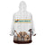South Africa Wildlife Pride Wearable Blanket Hoodie Big Five with National Flag and Protea Floral Accent