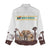 South Africa Wildlife Pride Women Casual Shirt Big Five with National Flag and Protea Floral Accent