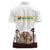 South Africa Wildlife Pride Women Polo Shirt Big Five with National Flag and Protea Floral Accent