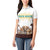 South Africa Wildlife Pride Women Polo Shirt Big Five with National Flag and Protea Floral Accent