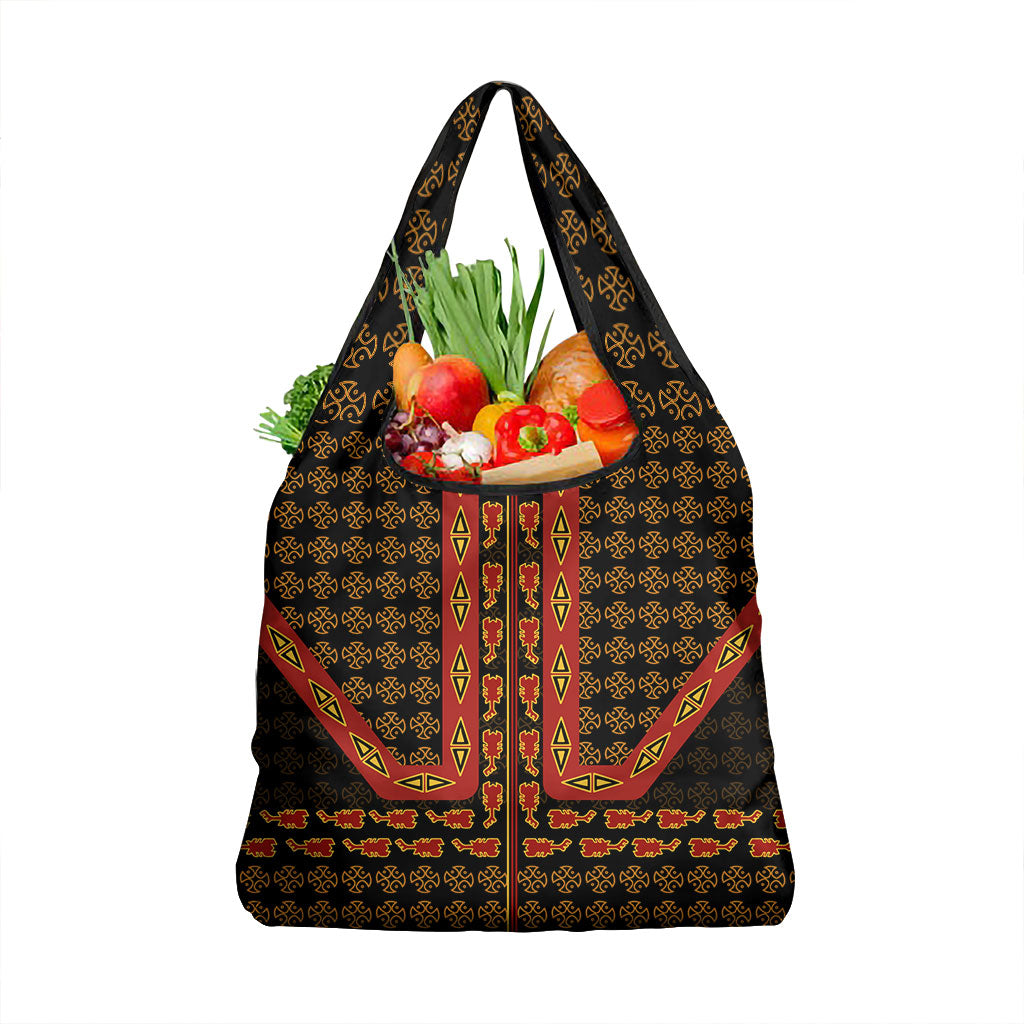 Cameroon Toghu Heritage Grocery Bag Traditional Bamenda Pattern In African