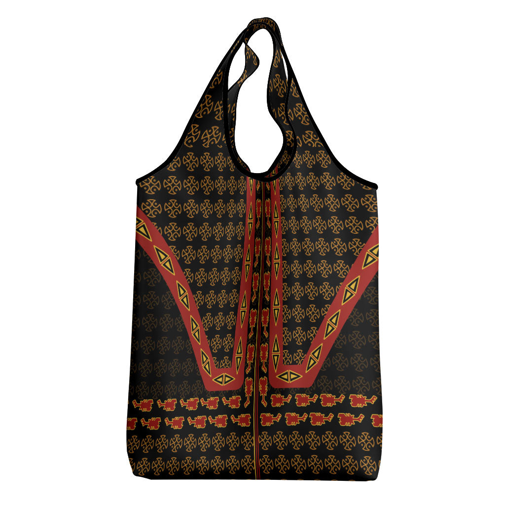 Cameroon Toghu Heritage Grocery Bag Traditional Bamenda Pattern In African