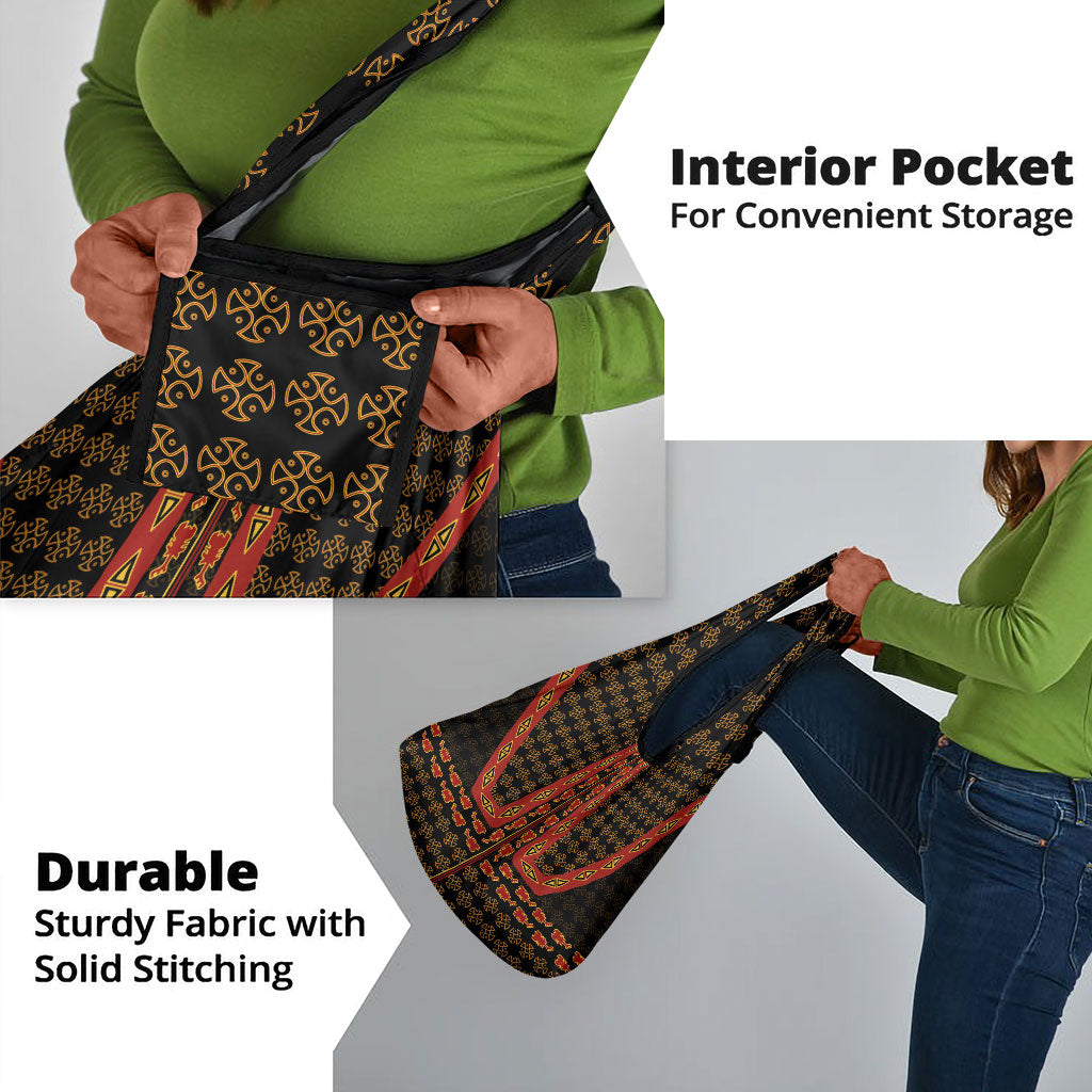Cameroon Toghu Heritage Grocery Bag Traditional Bamenda Pattern In African
